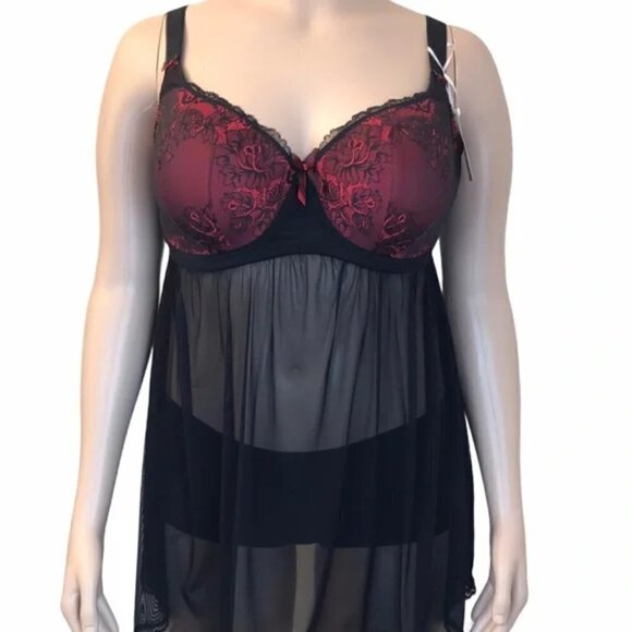 Elomi Anushka Underwire Babydoll Chemise Lingerie UK 42E US 42DDD EL4062 - Picture 2 of 15